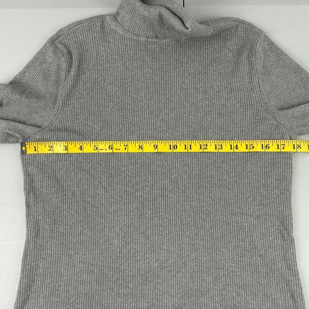 Coldwater Creek Women's Gray Ribbed Short Sleeve Turtleneck Top Medium - Picture 6 of 8